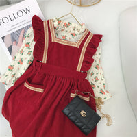 Load image into Gallery viewer, 2 Pieces Set Baby Kid Girls Flower Print Tops And Lace Dresses Wholesale 220302206
