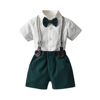 Load image into Gallery viewer, 2 Pieces Set Baby Kid Boys Birthday Party Solid Color Bow Shirts And Shorts Suits Wholesale 220302208

