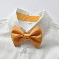 Load image into Gallery viewer, 2 Pieces Set Baby Kid Boys Birthday Party Solid Color Bow Shirts And Shorts Suits Wholesale 220302208
