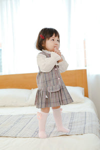 Load image into Gallery viewer, Girls Solid Color Bow Muslin&amp;Ribbed Accessories Socks Wholesale 22030221
