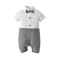 Load image into Gallery viewer, Baby Boys Color-blocking Bow Jumpsuits Wholesale 220302217
