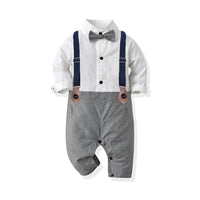 Load image into Gallery viewer, Baby Boys Color-blocking Bow Jumpsuits Wholesale 220302217

