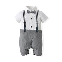Load image into Gallery viewer, Baby Boys Color-blocking Bow Jumpsuits Wholesale 220302217

