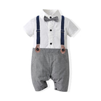 Load image into Gallery viewer, Baby Boys Color-blocking Bow Jumpsuits Wholesale 220302217
