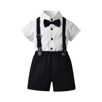 Load image into Gallery viewer, 2 Pieces Set Baby Kid Boys Birthday Party Bow Shirts And Solid Color Rompers Wholesale 220302219
