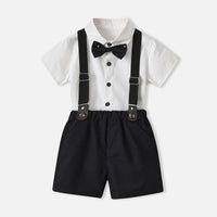 Load image into Gallery viewer, 2 Pieces Set Baby Kid Boys Birthday Party Bow Shirts And Solid Color Rompers Wholesale 220302219
