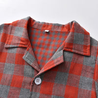 Load image into Gallery viewer, 2 Pieces Set Baby Kid Unisex Checked Shirts And Shorts Sleepwears Wholesale 220302220
