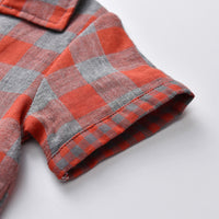 Load image into Gallery viewer, 2 Pieces Set Baby Kid Unisex Checked Shirts And Shorts Sleepwears Wholesale 220302220
