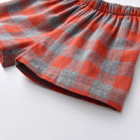 Load image into Gallery viewer, 2 Pieces Set Baby Kid Unisex Checked Shirts And Shorts Sleepwears Wholesale 220302220

