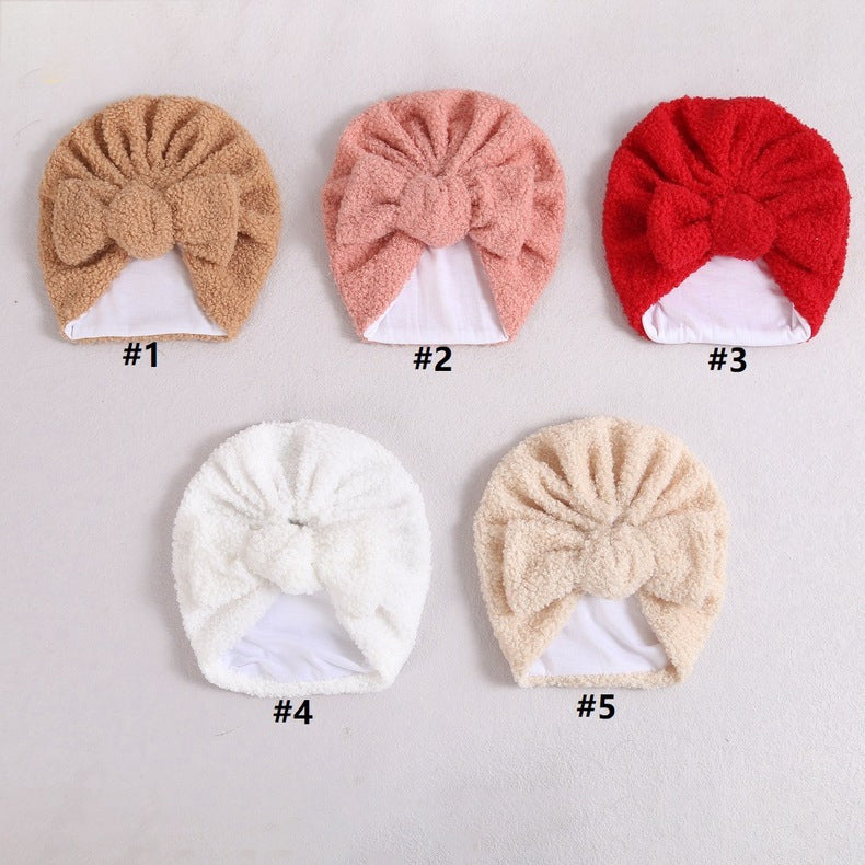 Baby Girls Solid Color Bow Hats Wholesale 220302228