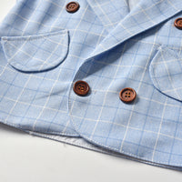 Load image into Gallery viewer, 3 Pieces Set Baby Kid Boys Dressy Bow Shirts Checked Vests Waistcoats And Suits Trousers Wholesale 220302236
