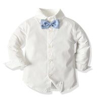 Load image into Gallery viewer, 3 Pieces Set Baby Kid Boys Dressy Bow Shirts Checked Vests Waistcoats And Suits Trousers Wholesale 220302236
