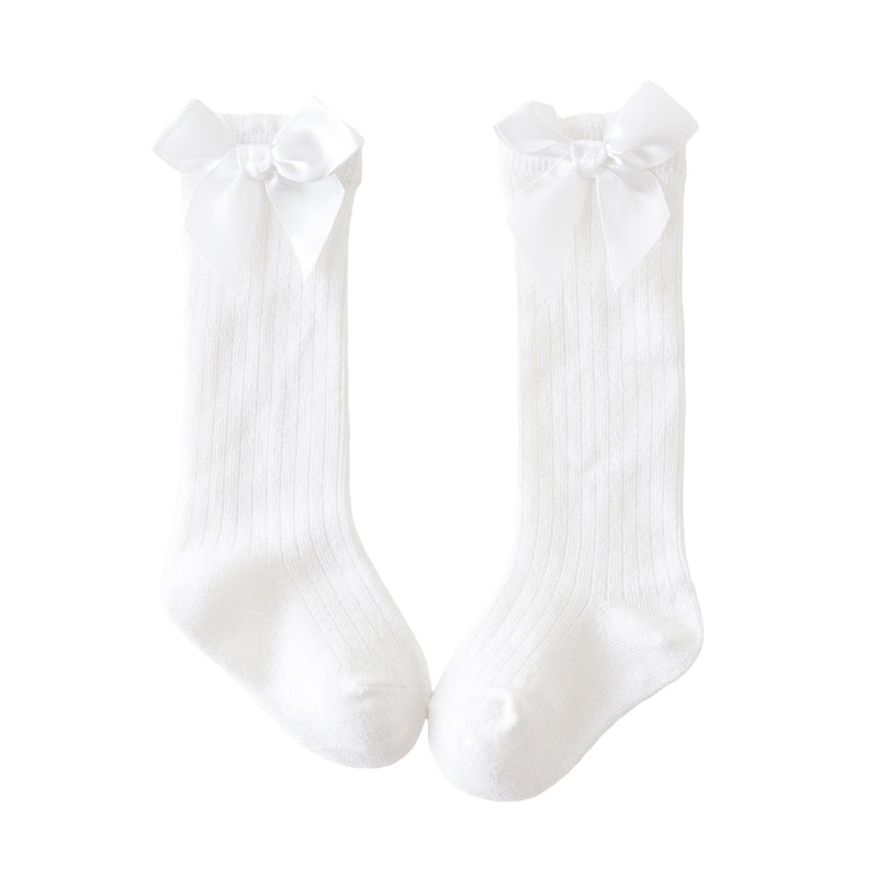 Baby Kid Unisex Solid Color Bow Accessories Socks Wholesale 22030224