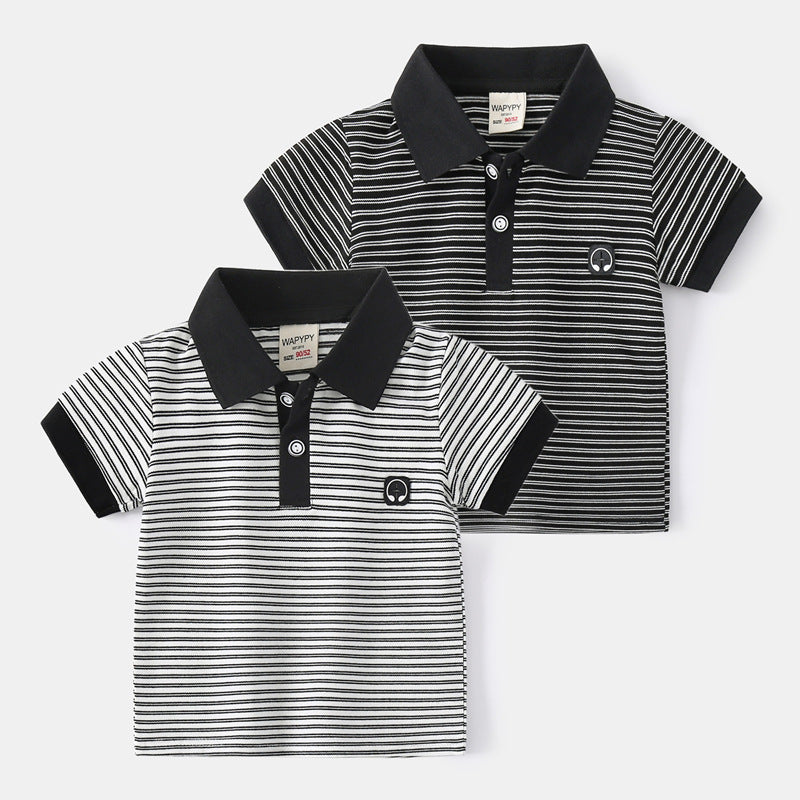 Baby Kid Boys Striped Polo Shirts Wholesale 220302241