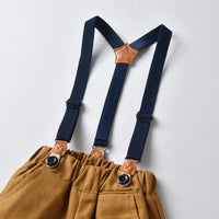 Load image into Gallery viewer, 2 Pieces Set Baby Kid Big Kid Boys Striped Bow Shirts And Solid Color Rompers Wholesale 220302254
