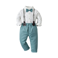 Load image into Gallery viewer, 2 Pieces Set Baby Kid Boys Birthday Party Solid Color Bow Shirts And Rompers And Jumpsuits Wholesale 220302256
