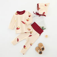Load image into Gallery viewer, 3 Pieces Set Baby Kid Girls Color-blocking Print Tops And Pants And Hats Wholesale 220302260
