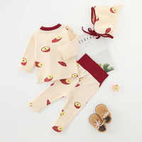 Load image into Gallery viewer, 3 Pieces Set Baby Kid Girls Color-blocking Print Tops And Pants And Hats Wholesale 220302260
