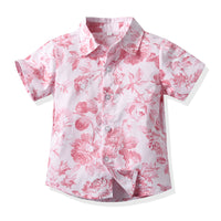 Load image into Gallery viewer, 2 Pieces Set Baby Kid Girls Boys Flower Print Shirts And Ripped Shorts And Dresses Wholesale 220302261
