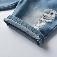 Load image into Gallery viewer, 2 Pieces Set Baby Kid Girls Boys Flower Print Shirts And Ripped Shorts And Dresses Wholesale 220302261
