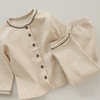Load image into Gallery viewer, 2 Pieces Set Baby Kid Unisex Polka dots Tops And Pants Sleepwears Wholesale 220302279
