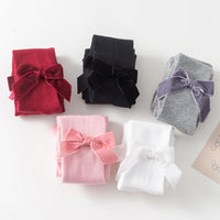 Load image into Gallery viewer, Girls Solid Color Bow Accessories Socks Wholesale 22030228
