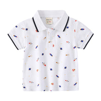Load image into Gallery viewer, Baby Kid Boys Dinosaur Animals Plant Star Galaxy Expression Print Polo Shirts Wholesale 220302288

