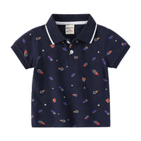 Load image into Gallery viewer, Baby Kid Boys Dinosaur Animals Plant Star Galaxy Expression Print Polo Shirts Wholesale 220302288
