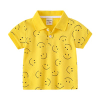 Load image into Gallery viewer, Baby Kid Boys Dinosaur Animals Plant Star Galaxy Expression Print Polo Shirts Wholesale 220302288
