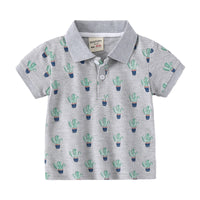 Load image into Gallery viewer, Baby Kid Boys Dinosaur Animals Plant Star Galaxy Expression Print Polo Shirts Wholesale 220302288
