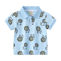 Load image into Gallery viewer, Baby Kid Boys Dinosaur Animals Plant Star Galaxy Expression Print Polo Shirts Wholesale 220302288
