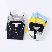 Load image into Gallery viewer, Baby Kid Boys Dinosaur Animals Plant Star Galaxy Expression Print Polo Shirts Wholesale 220302288

