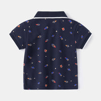 Load image into Gallery viewer, Baby Kid Boys Dinosaur Animals Plant Star Galaxy Expression Print Polo Shirts Wholesale 220302288
