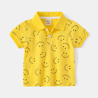 Load image into Gallery viewer, Baby Kid Boys Dinosaur Animals Plant Star Galaxy Expression Print Polo Shirts Wholesale 220302288
