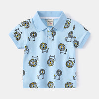 Load image into Gallery viewer, Baby Kid Boys Dinosaur Animals Plant Star Galaxy Expression Print Polo Shirts Wholesale 220302288
