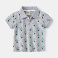 Load image into Gallery viewer, Baby Kid Boys Dinosaur Animals Plant Star Galaxy Expression Print Polo Shirts Wholesale 220302288
