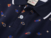 Load image into Gallery viewer, Baby Kid Boys Dinosaur Animals Plant Star Galaxy Expression Print Polo Shirts Wholesale 220302288
