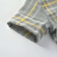 Load image into Gallery viewer, 2 Pieces Set Baby Kid Boys Checked Print Shirts And Solid Color Shorts Wholesale 220302298

