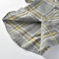 Load image into Gallery viewer, 2 Pieces Set Baby Kid Boys Checked Print Shirts And Solid Color Shorts Wholesale 220302298
