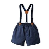 Load image into Gallery viewer, 2 Pieces Set Baby Kid Boys Checked Print Shirts And Solid Color Shorts Wholesale 220302298
