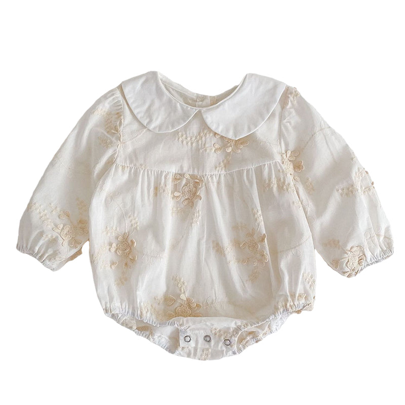 Baby Girls Flower Embroidered Rompers Wholesale 220302304