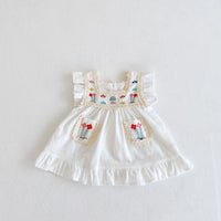 Load image into Gallery viewer, Baby Kid Girls Flower Embroidered Dresses Wholesale 220302305
