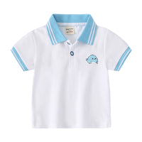 Load image into Gallery viewer, Baby Kid Boys Striped Cartoon Embroidered T-Shirts Wholesale 220302315
