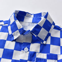Load image into Gallery viewer, 3 Pieces Set Baby Kid Big Kid Boys Solid Color T-Shirts And Checked Shirts And Shorts Wholesale 220302333
