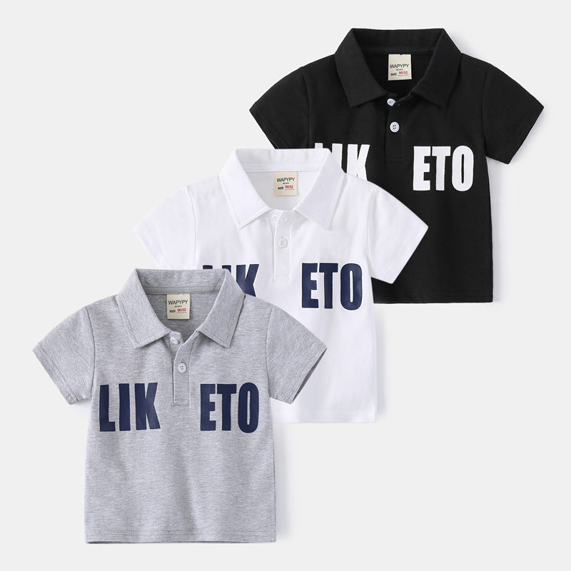 Baby Kid Boys Letters Polo Shirts Wholesale 220302335