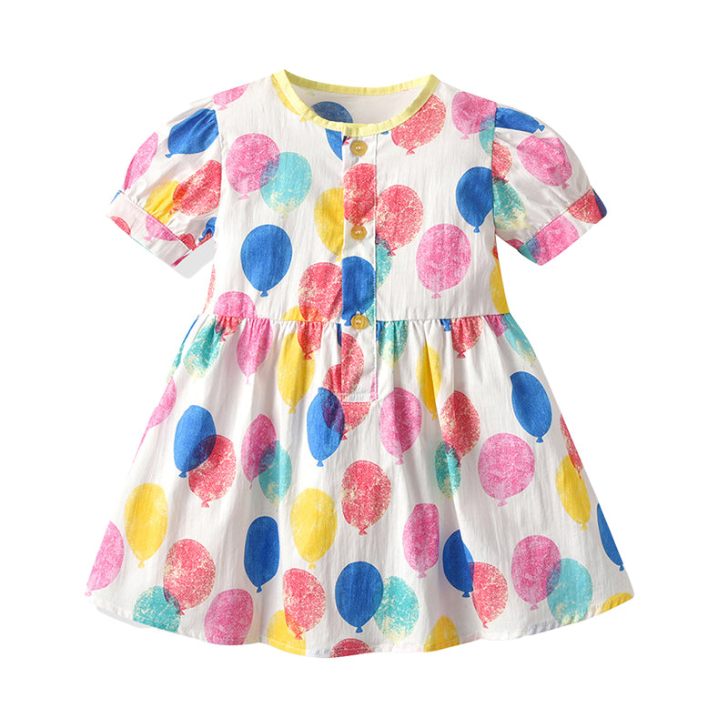 Baby Kid Girls Flower Print Dresses Wholesale 220302340
