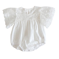 Load image into Gallery viewer, Baby Girls Solid Color Flower Embroidered Rompers Wholesale 220302343
