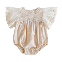 Load image into Gallery viewer, Baby Girls Solid Color Flower Embroidered Rompers Wholesale 220302343
