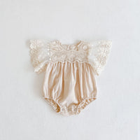 Load image into Gallery viewer, Baby Girls Solid Color Flower Embroidered Rompers Wholesale 220302343
