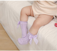 Load image into Gallery viewer, Baby Kid Girls Solid Color Bow Spanish Accessories Socks Wholesale 22030236
